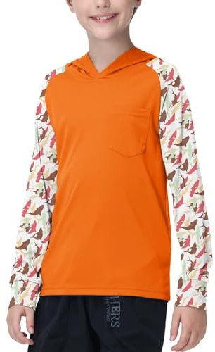 ZITY Boy's Hooded Rash Vest UPF 50+ UV Sun Protection Long Sleeve Swim Tops Shark Print for Boys Outdoor Rash Guard 5-15 Years