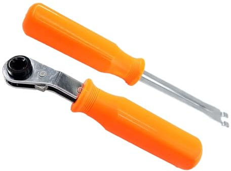 aqxreight Juego de Llaves de Trinquete Llave de Trinquete Portátil de Acero Cr V con Palanca para Reparación Mantenimiento Ajuste y Equipado con Dos Herramientas de Tensión Automática de Ajuste