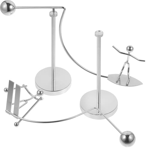 Veemoon Metall Balance 2 Stück Physik Gleichgewicht Ornament aus Eisen Schreibtisch Wackelfigur zur Stressreduktion und Bürodekoration Kleines Pendel für Home Office und Reisen
