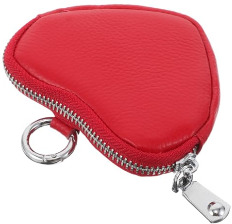 Healifty Heart Shaped Coin Purse for Women Mini Wallet with Keychain Compact Small Change Purse for Travel Shopping and Everyday Use