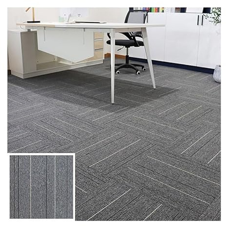 XLIHAWY Dalles Moquette Commerciales 50 X 50 Cm, Antidérapantes, Dalles Moquette pour Intérieur Et Extérieur Pose Facile Grâce À Leur Adhésif(Gris foncé,4pcs)