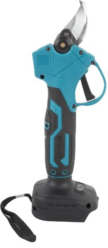 HELEVIA Podadora Eléctrica Inalámbrica, Tijeras de Podar de Hoja de Acero SK5 con Batería de 18 V con Interruptor de Seguridad, para Jardín, Granja, Huerto, árbol, Corte de Arbustos,