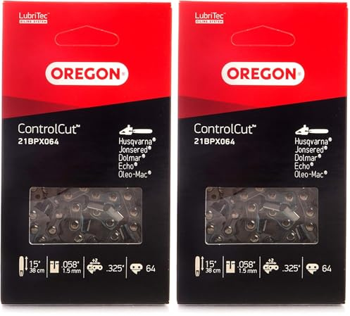 Oregon ControlCut 0,325 Teilung, 0,058 (1,5 mm) Treibgliedstärke Mikromeißel Sägekette für 38 cm (15 Zoll) Schiene - 64 Treibglieder-kompatibel mit Husqvarna, Makita, Dolmar, Jonsered, Echo und mehr
