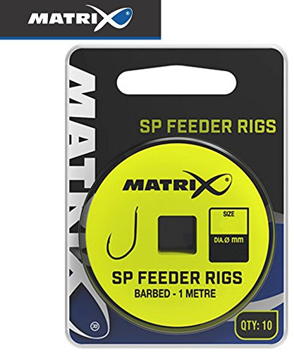 Fox Matrix SP Feeder Rigs barbed 1m - 10 gebundene Angelhaken zum Feederangeln, Feederhaken zum Feedern auf Friedfische, Hakengröße/Schnurdurchmesser:Gr. 18 / 0.125mm