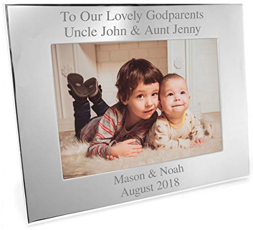 Personalised Silver Portrait 5x7 Photo Frame - Any Message, Velvet Frame Backing With Stand Weddings Birthdays Anniversaries