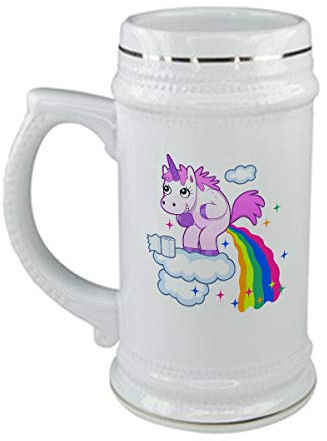 bubbleshirt Boccale da birra Compleanno - unicorno - unicorn - humor - in ceramica - capienza 50 cl - idea regalo