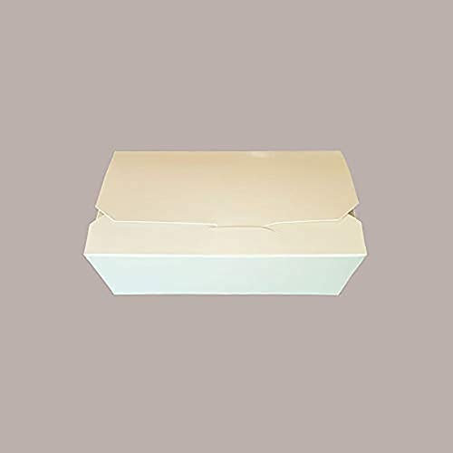 Lucgel Scatola Contenitore per Asporto Alimenti in carta Colore Crema Monouso 18x12H5cm - 60 pezzi -