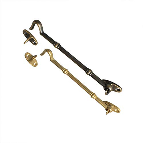 Powertool Haken und Öse, 2 Stück, Fensterhaken aus Messing, antiker Kabinenhaken für Tür, Fenster, Dekorations-Stil (Messing 15 cm))