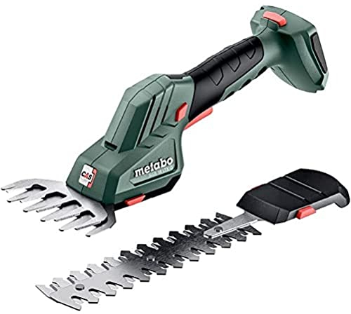 metabo Akku-Strauch- und Grasschere SGS 18 LTX Q – 601609840 – 18 V – Leichte 2-in-1 Strauchschere mit Schnellwechsel-System – Inkl. praktischer Transportbox 145 L – Ohne Akku und Ladegerät