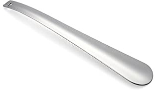 Högkvalitativ metallskohorn professionell skohorn av rostfritt stål dam skohorn av metall stabil metallskohorn lämplig för alla mycket stabil design 30 cm (silver)