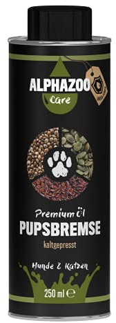 alphazoo Pupsbremse Magen Darm Futteröl für Hunde 250ml – Magenschutz mit Kürbiskern & Leinöl, fördert Verdauung & Appetit, unterstützt empfindlichen Magen, natürliche Barf Ergänzung