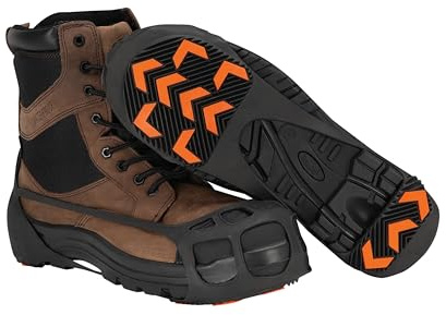Due North GripPro Spikeless Footwear Traction Aids for Men and Women - For Ice and Snow - Lightweight Full-Foot Rubber Tread
