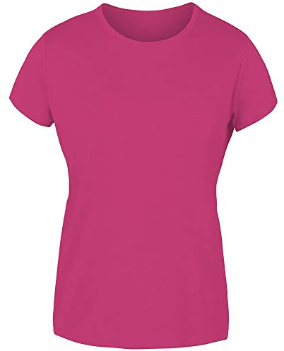 Joluvi Mujer Combed Cotton Camiseta Manga Corta, XXL, Fucsia