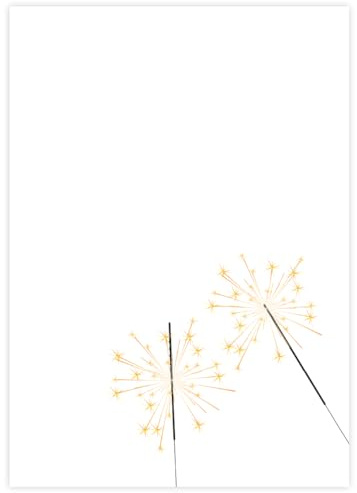 Briefpapier Silvester DIN A4 - Papier Sylvester-Party - 20 Blatt - Motiv Nr. 012 | 80g/m²