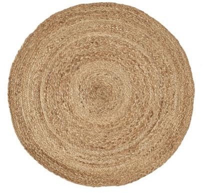 LOLAhome Alfombra Redonda Trenzada de Yute Natural Doble Costura de 90 cm | Pieza artesanal, duradera y atemporal, perfecta para vestir suelos con personalidad aportando calidez y un frescor natural.