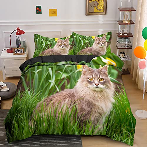 LSYW Single Duvet Cover Set Green Beaver Bedding for Children Single Duvet Cover with Zipper Closure Soft Hypoallergenic Microfiber Duvet Cover 53.1x 78.7 + 2 Pillowcases 19.7x 29.5