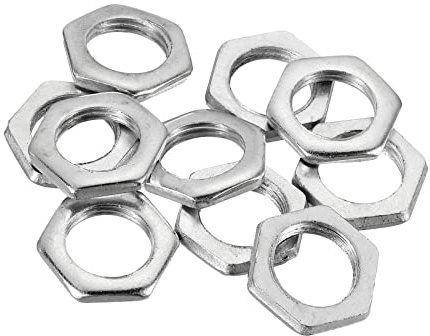 PATIKIL Dadi esagonali in acciaio M16 x 1,5, confezione da 10 pezzi, filettatura metrica, zincati, finiti, bulloni, viti di fissaggio, altezza 4 mm