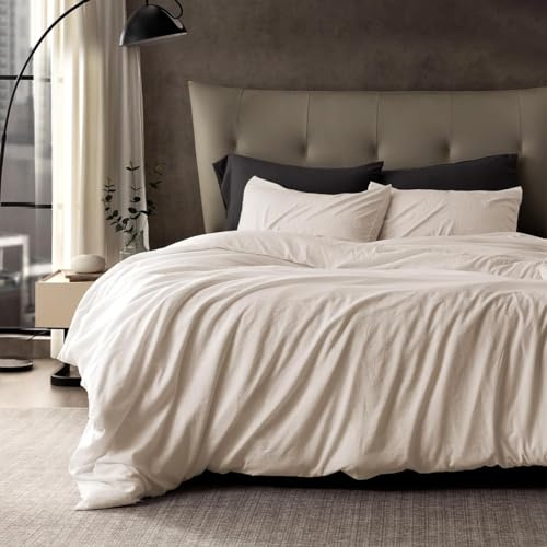 Lanqinglv Bettwäsche 200x220 Beige Unifarben aus Mikrofaser für Allergiker | ÖKO-TEX Zertifiziert,4 Jahreszeiten Set,Deckenbezug Atmungsaktiv Bettbezug und 2 Kissenbezüge 80x80 mit Reißverschluss