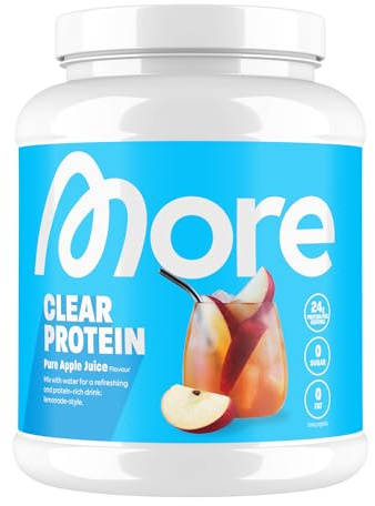 MORE Clear Protein, Pure Apple Juice, 600 g, Protein Drink mit Whey Isolat | Clear Whey - made in Germany