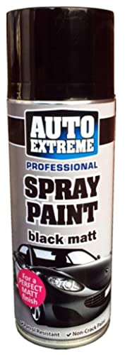 2x 400ml Matt Black Spray Paint, Automotive Paint Sprayer, Multipurpose Exterior Black Spray Paint Matt, Interior Metal Spray Paint, for Cars, Bikes,Vans, Metal, Wood