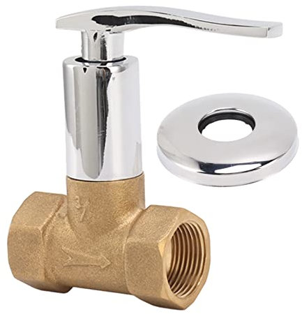 Cyrank 3/4 in Angle Water Shut Off Valve Copper, Water Stop Valve Ceramic and Brass, Concealed, Electroplated, Kitchen & Bathroom