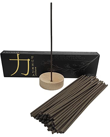 Aromasenses | Incenso Giapponese Forza – 50 Bastoncini + Porta-Incenso | 100% Naturale | Fatto a Mano | Energia | Chiarezza | Motivazione