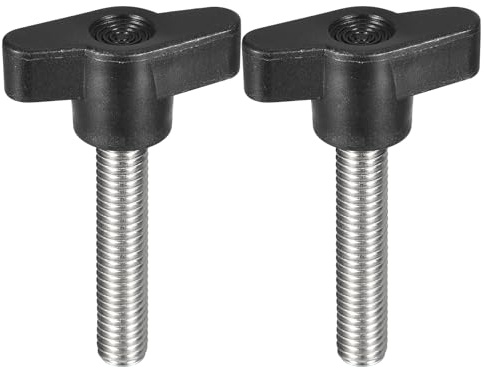 sourcing map Klemmschraubenknauf, M8 x 40 mm, 304 Edelstahl, T-förmige Rändelschrauben, Griff für schnelles Entfernen des Handfestziehknaufs, 2 Stück