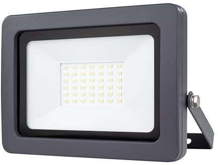 REV Projecteur LED FLARE - IP65, éclairage extérieur 30 W, 2550 lumens, 6500 K – idéal pour les entrées de cour, les garages et les entrées de maison, anthracite