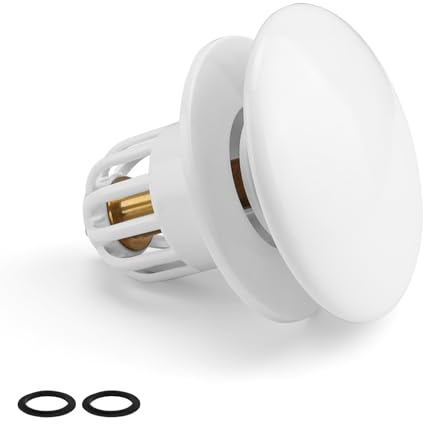 ZIJANG Ablaufventil Waschbecken, 34–40 mm Pop up Stöpsel Waschbecken mit Reduzierender Gummiring, für Abflussstopfen mit Ablauflochdurchmesser 34–40 mm, mit Abnehmbarem Filter