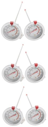 Mobestech 6 Stk Friteuse-Thermometer Fleischtemperaturfühler Essen Ethernet-Tester Backthermometer Steakmesser Ofenthermometer Friteusenthermometer Rostfreier Stahl Sicherungsclip Weiß