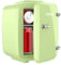 YASHE Mini frigorífico, 4 litros, para cosméticos, bebidas, 220 V CA/12 V CC, refrigeración termoeléctrica y calefacción, nevera pequeña para dormitorio, oficina, dormitorio, coche (verde)