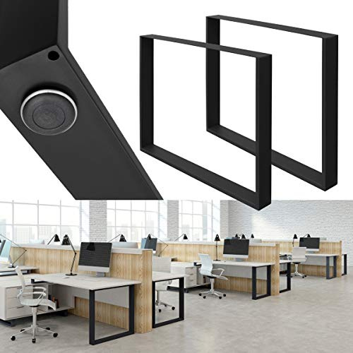 ML-Design 2er Set Tischbeine 90 x 72 cm, Schwarz, pulverbeschichteter Stahl, Vierkantprofilen, Industriedesign, Metall Tischkufen Tischuntergestell Tischgestell Möbelfüße, für Esstisch, Schreibtisch