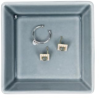 Nwvuop Plato de cerámica para joyas, soporte para anillos, cuenco para llaves, para pasillos, regalos para mujeres (azul)
