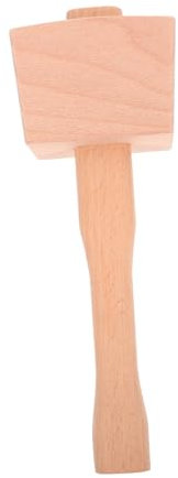 Hohopeti Wooden Mallet Carpenter Mallet Solid Beech Wood Carving Hammer Woodworking Hand Tool for Wood Tapping and Camping, 9.5 Inch Wooden Hammer for Manual Crafting