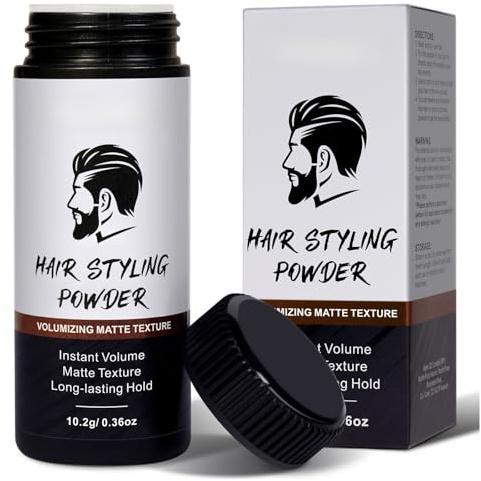 Hair Styling Texturizing Powder Matte Look Hair Powder Strong Hold & Natural TexturePowder Hair VolumePowder For All Hair Types No Grease Hair TexturePowder Easy To Apply (Black 10.2g)