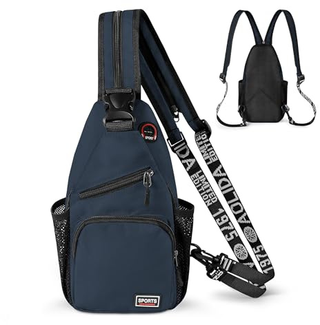 Geestock Sling Bag Brusttasche Herren & Damen, Leichter 2-in-1 Klein Rucksack & Umhängetasche, Wasserdicht Schultertaschen Chest Taschen für Outdoor, Reisen, Alltag (Dunkel Blau)