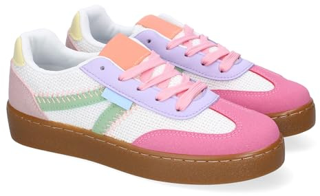 91094 Zapatilla Deportiva de Mujer Casual, Diseno Moderno y Elegante Que Combina, Ideales para el Dia a Dia con Cierre de Cordoneras. Rosa Talla 39