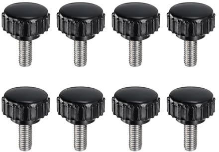 QUARKZMAN 8 Stück Rändelschraube mit Gewinde M5 x 12mm Rundkopfschraube Rundgriffschraube Rundgriffbolzen Klemmknöpfe 18mm Handknöpfe Daumenschrauben Spannschraube für Industrie Maschine
