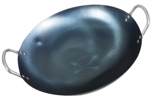 HOLIDYOYO Sartén De Hierro Fundido Sin Recubrimiento Wok De Cocina Tradicional Resistente y Versátil Para Gas y Abierto