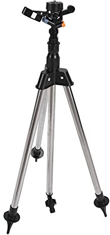 G12 Male Thread Rocker Arm Sprinkler Adjustable Atomization Irrigation Kit Portable Tripod Support for Garden Construction Site Stainless Steel ABS Material 57cm Stand Height