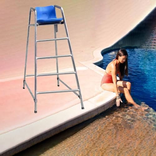 Piscine Chaises De Sauveteur Chaise de Sauveteur pour Parc Aquatique, chaises de Piscine Hautes, siège d'observation Multifonctionnel pour Arbitre, Tabouret d'échelle Amovible et autoportant