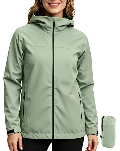 ACCNUO Veste Imperméable Femme Coupe Vent Femme Impermeable Veste de pluie avec capuche pour le cyclisme, la randonnée et l'escalade