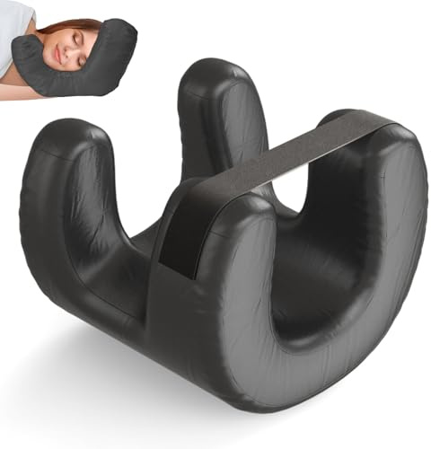 Muzrunq Almohada Antiarrugas, cómoda Almohada Antiarrugas para Dormir de Lado, de algodón viscoelástico, para camillas de Masaje, tratamientos de SPA o Uso doméstico, Color Negro.