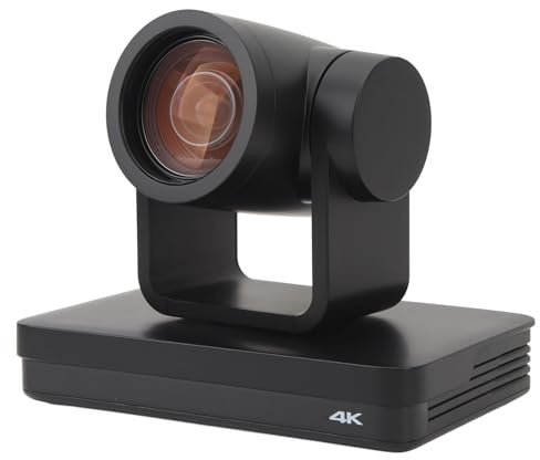 Diyeeni HDMI LAN USB3.0 PTZ -Kamera 4K, 12x Optical Zoom PTZ Webcam IP Live -Streaming, Autofokus für die Kirchendienste Videokonferenz Live -Streaming Online -Meeting (EU-Stecker)