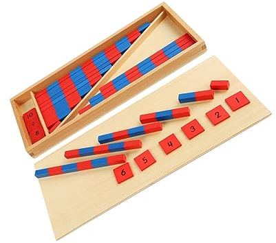 YARNOW Regletas Montessori de Ecológica Juguete Educativo para Didáctica Matemática con Colores Brillantes para Desarrollo Visual y Lógico Infantil