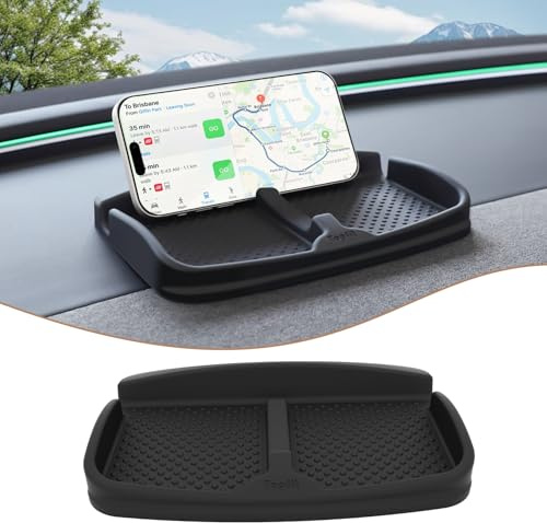BMZX Upgraded Car Dashboard Organiser Brillenhalter Non-Slip Dashboard Pad Telefonhalter Handy Münze Stift Sonnenbrille (Schwarz)