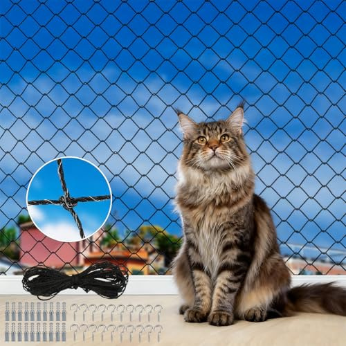 Xyvor Filet pour Chat pour Balcon 6 x 3 m, Filet Chat Balcon sans Percer