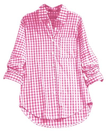 Générique Chemise à Carreaux Femme Chemise Col en V Décontractée à Manches Longues Classique Blouses Boutonnées LâChe Respirant T-Shirts Grande Taille Blouses Top Bucheron Western Gilet