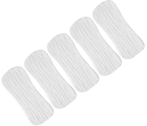 CIYODO 5pcs Pure Cotton Diapers Reusable Liners for Newborns Breathable Burp Cloths Soft Cotton Pads White Small for Care