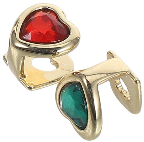 AKOOSY 2 Stück-pack Hip Hop Zahnschmuck Grills mit Roten und Grünen Acryl Strasssteinen Leichter Hautfreundlicher Zahnschmuck für Männer und Frauen Party und Halloween Dekoration